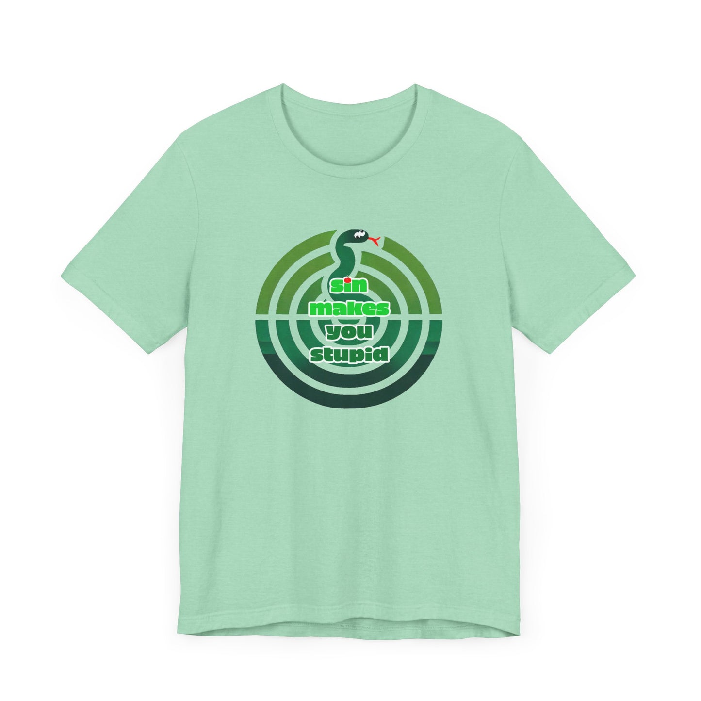 Unisex Jersey Short Sleeve Tee - "SIn Makes You Stupid" Serpent Design