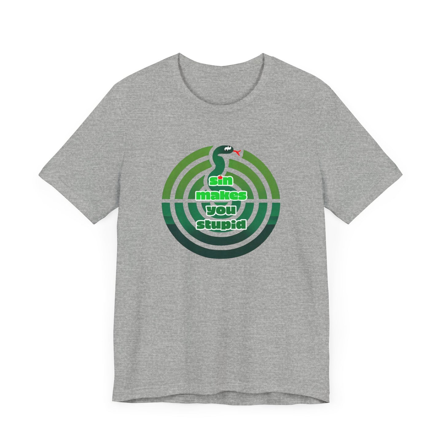 Unisex Jersey Short Sleeve Tee - "SIn Makes You Stupid" Serpent Design