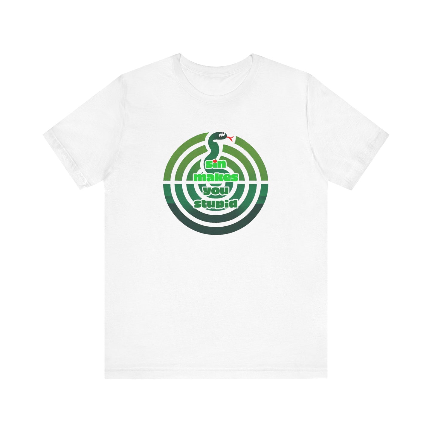 Unisex Jersey Short Sleeve Tee - "SIn Makes You Stupid" Serpent Design