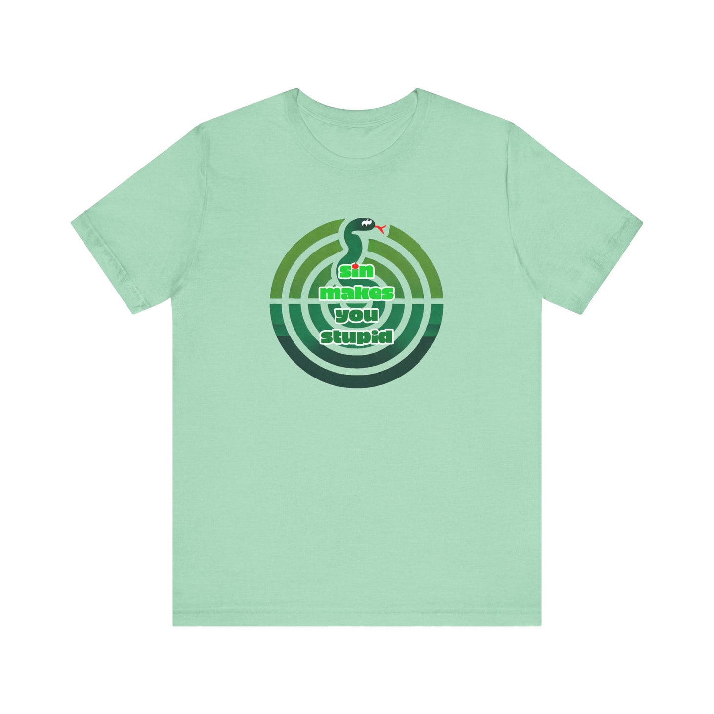 Unisex Jersey Short Sleeve Tee - "SIn Makes You Stupid" Serpent Design