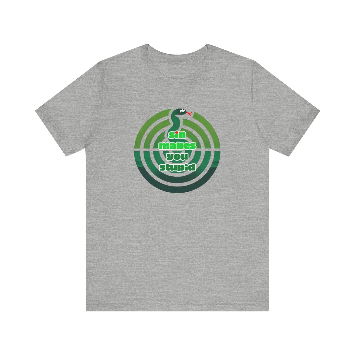 Unisex Jersey Short Sleeve Tee - "SIn Makes You Stupid" Serpent Design
