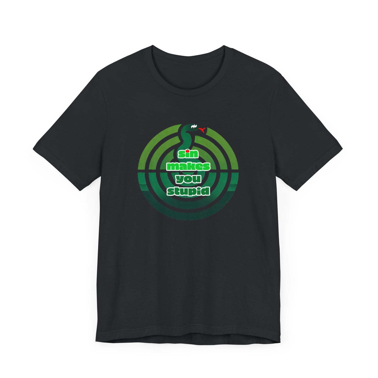 Unisex Jersey Short Sleeve Tee - "SIn Makes You Stupid" Serpent Design