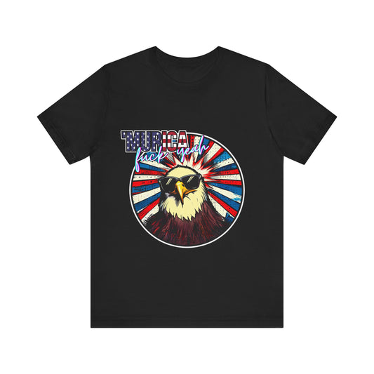 Murica F*ck Yeah - Sport your love of the United States wearing this fun patriotic shirt.